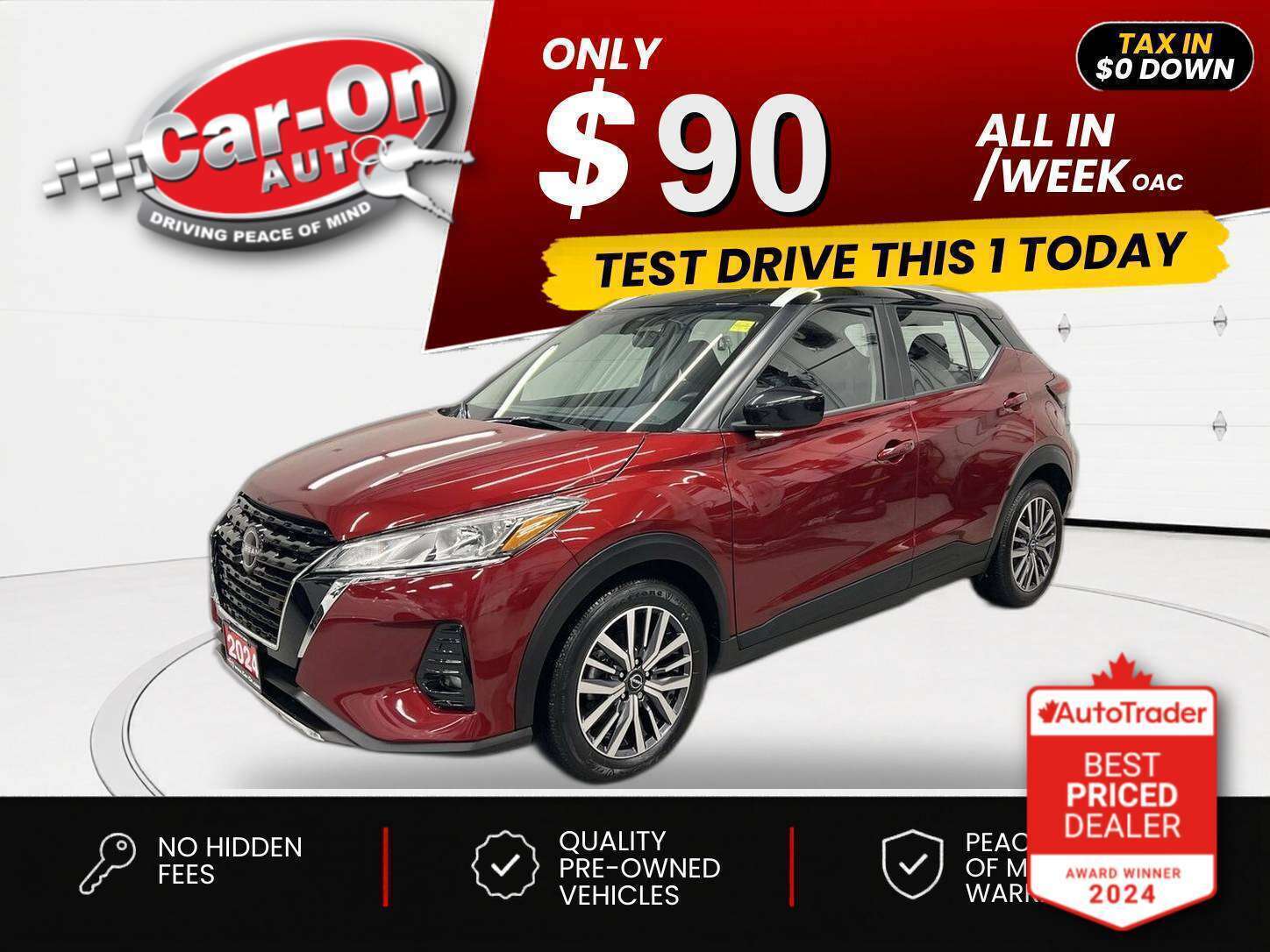 Red 2024 Nissan Kicks SV FWD SUV / Crossover Front-Wheel Drive Automatic