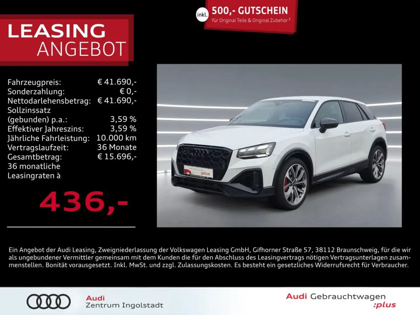 Audi SQ2 TFSI MATRIX Carbon AHK ACC Optik-schw.+ 19 Weiß - 1