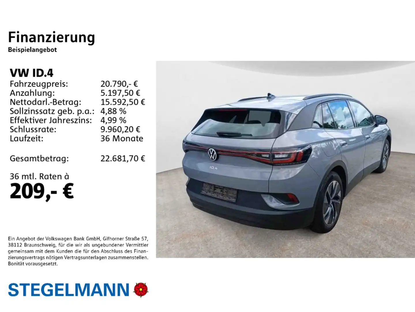 Volkswagen ID.4 Pure 109kW/52kWh *LED*Navi*PDC* Grau - 2