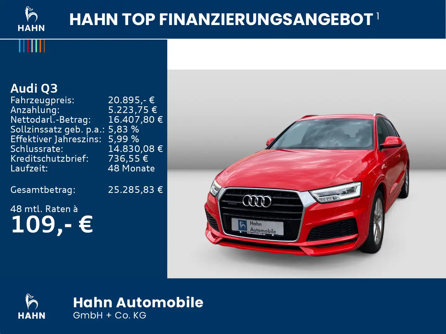 Audi Q3 2.0TFSI DSG S line sport LED PDC Navi Fahrwek Rood - 2