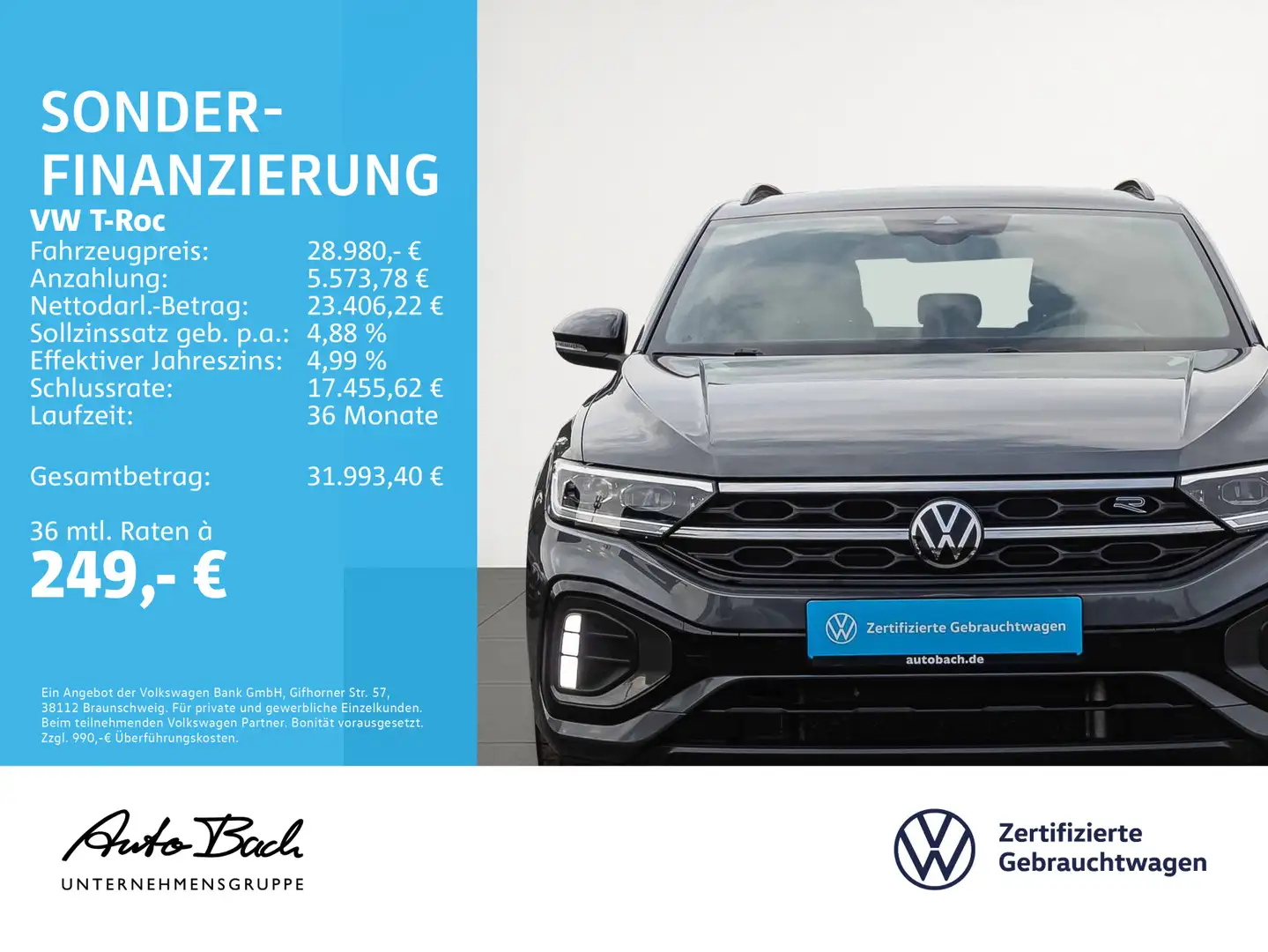 Volkswagen T-Roc 2.0 TSI R-Line 4M DSG Navi LED Digital Coc Grijs - 2