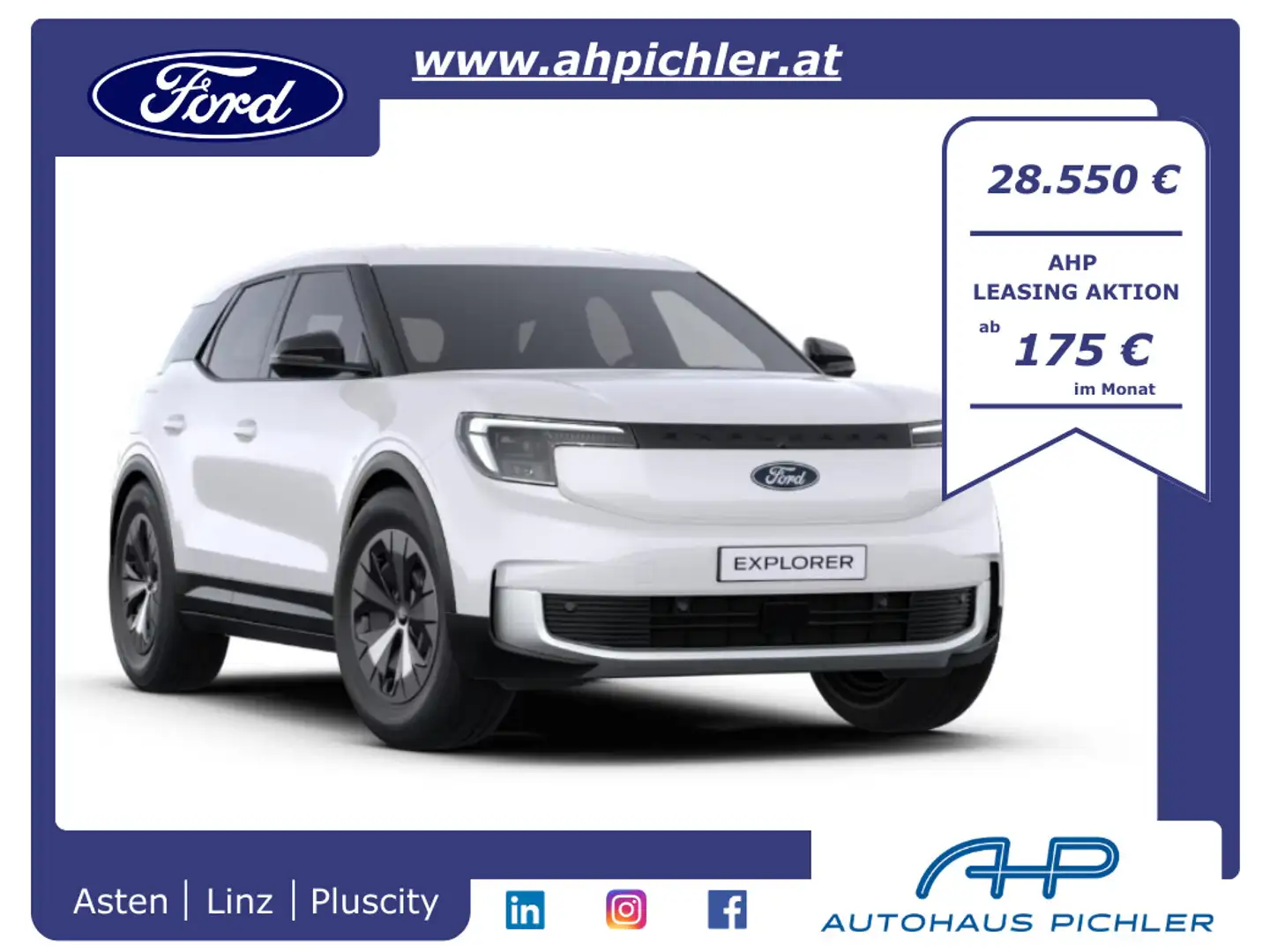 Ford Explorer Style Elektro 58kWh 190 PS - Leasing Aktion Weiß - 1