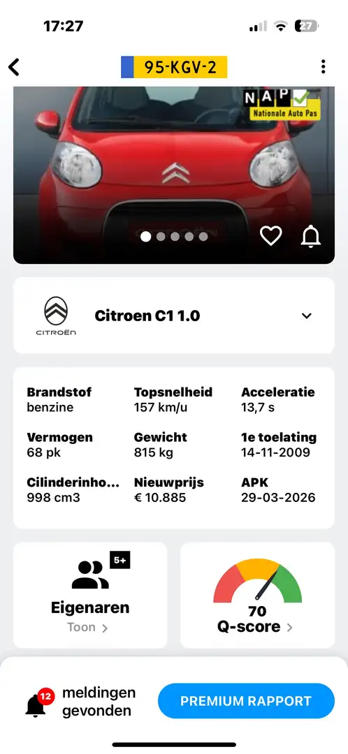 Citroen C1 1.0-12V Ambiance Groen - 1