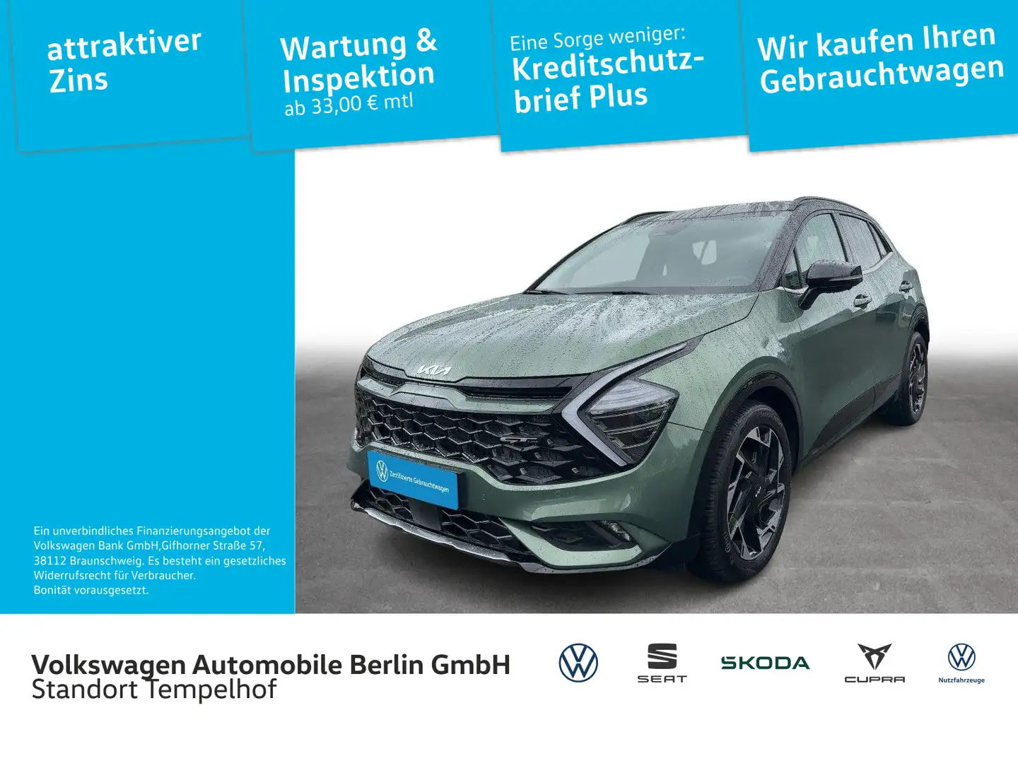 Kia Sportage 1.6 T-GDI GT-Line NAVI LEDER KAMERA Groen - 1