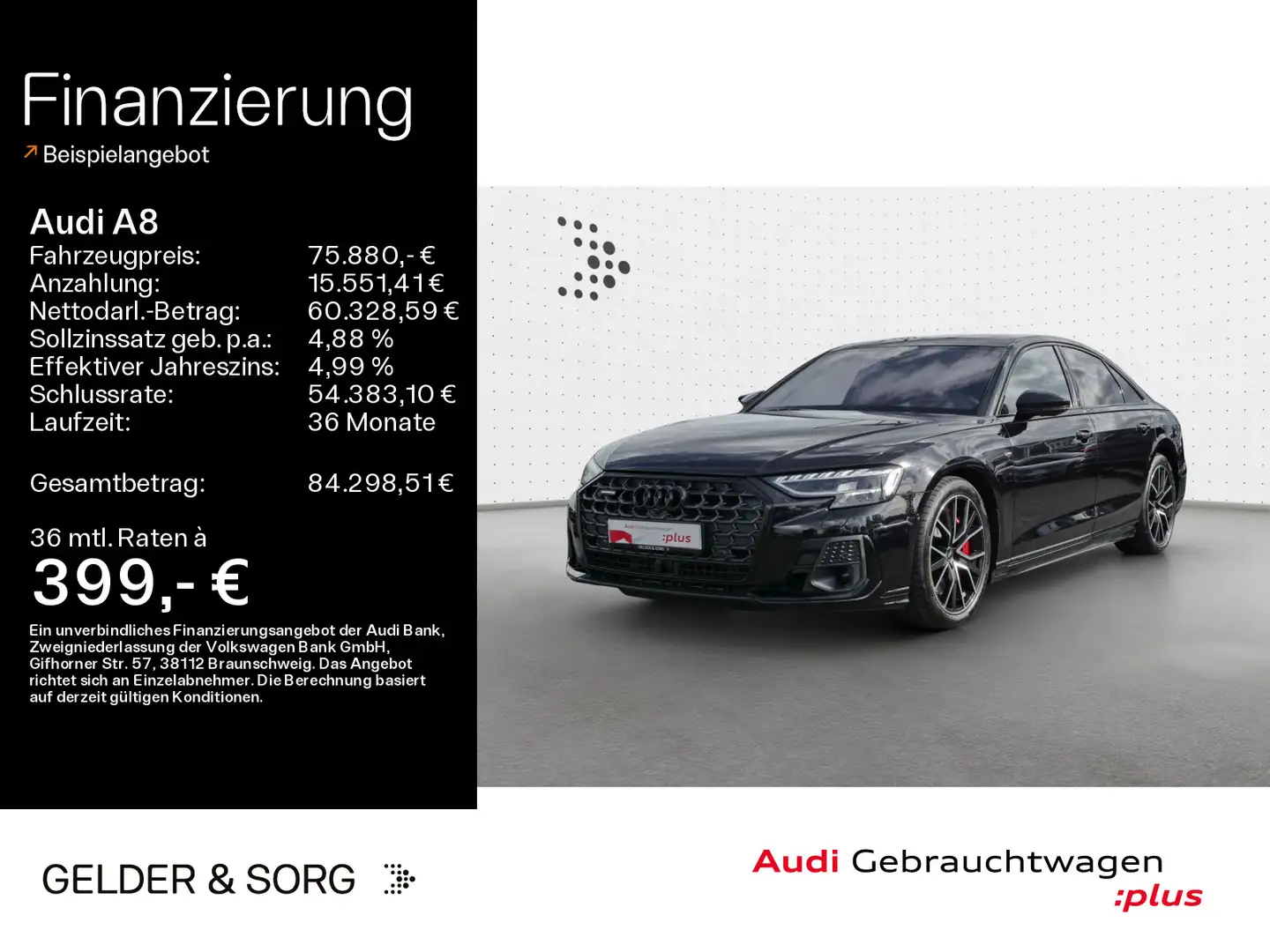 Audi A8 60 TFSIe quattro Matrix*Pano*Air*Massage*B&O Schwarz - 1