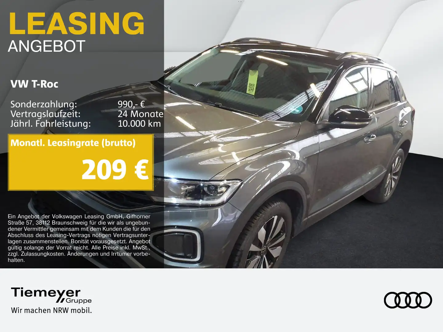 Volkswagen T-Roc 2.0 TDI DSG GOAL LM7 NAVI KAMERA AHK Grau - 1