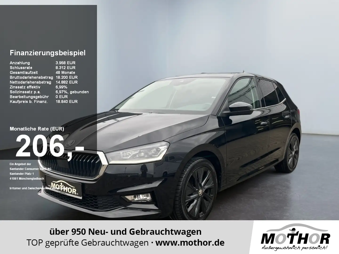 Skoda Fabia Style 1.0 TSI Tempomat Einparkhilfe Schwarz - 1