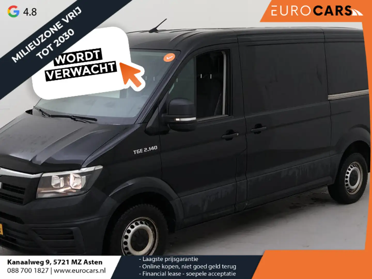 MAN TGE 140pk L3H2 / L2H1 2x Schuifdeur Trekhaak Cruise co Zwart - 1
