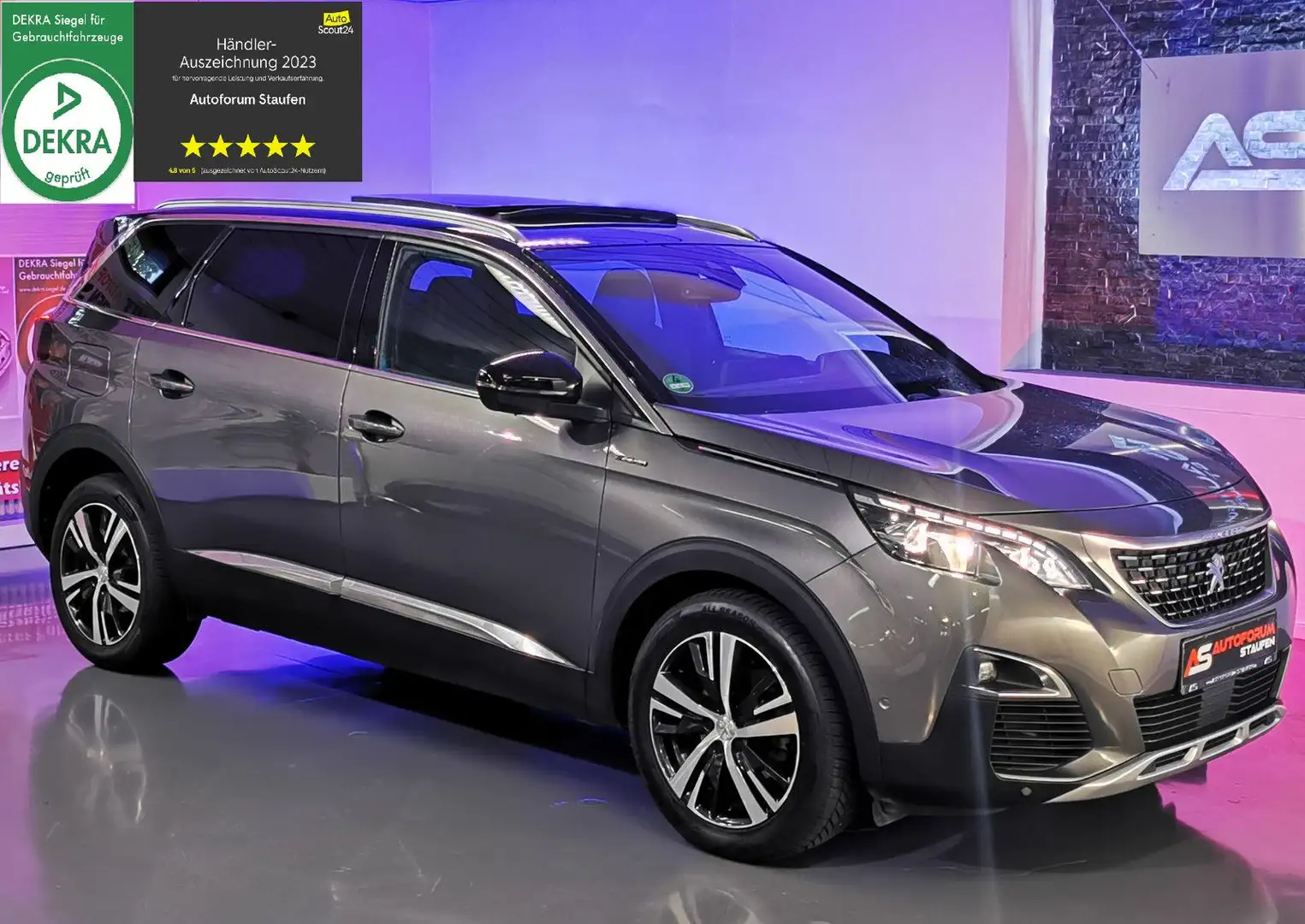 Peugeot 5008 GT SPORT/PANO/MASSAGE/8GANG/VOLL/279 RATE Grau - 2