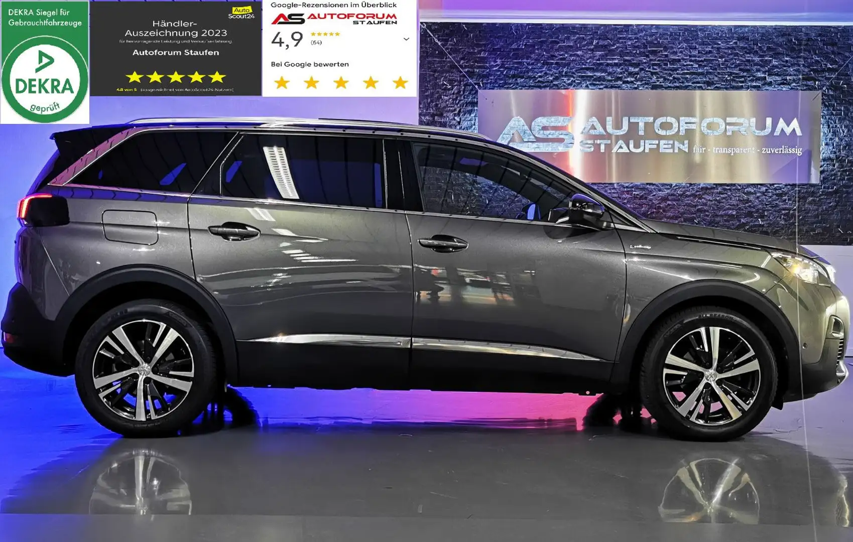 Peugeot 5008 GT SPORT/PANO/MASSAGE/8GANG/VOLL/279 RATE Grau - 1
