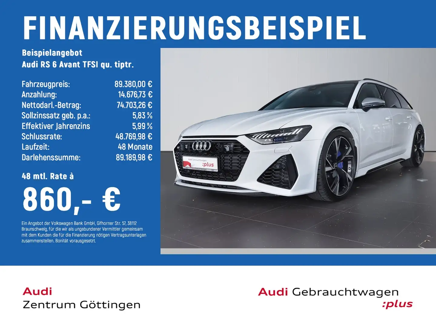 Audi RS6 RS 6 Avant TFSI qu. tiptr. +PANO+AHK+ MATRIX+B&O Weiß - 2