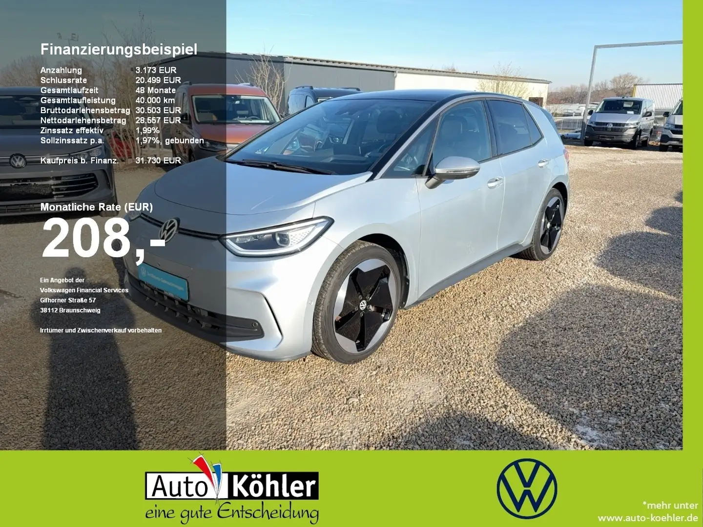 Volkswagen ID.3 Pro S Matrix/CCS/CarPlay/Wärmepumpe/360 Argent - 1