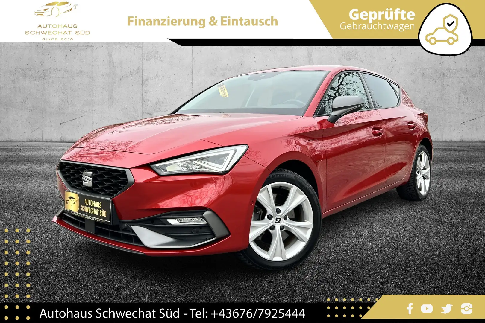SEAT Leon e-Hybrid FR e-Hybrid 150/204PS DSG // LEASING // VIRTUAL // Rot - 1
