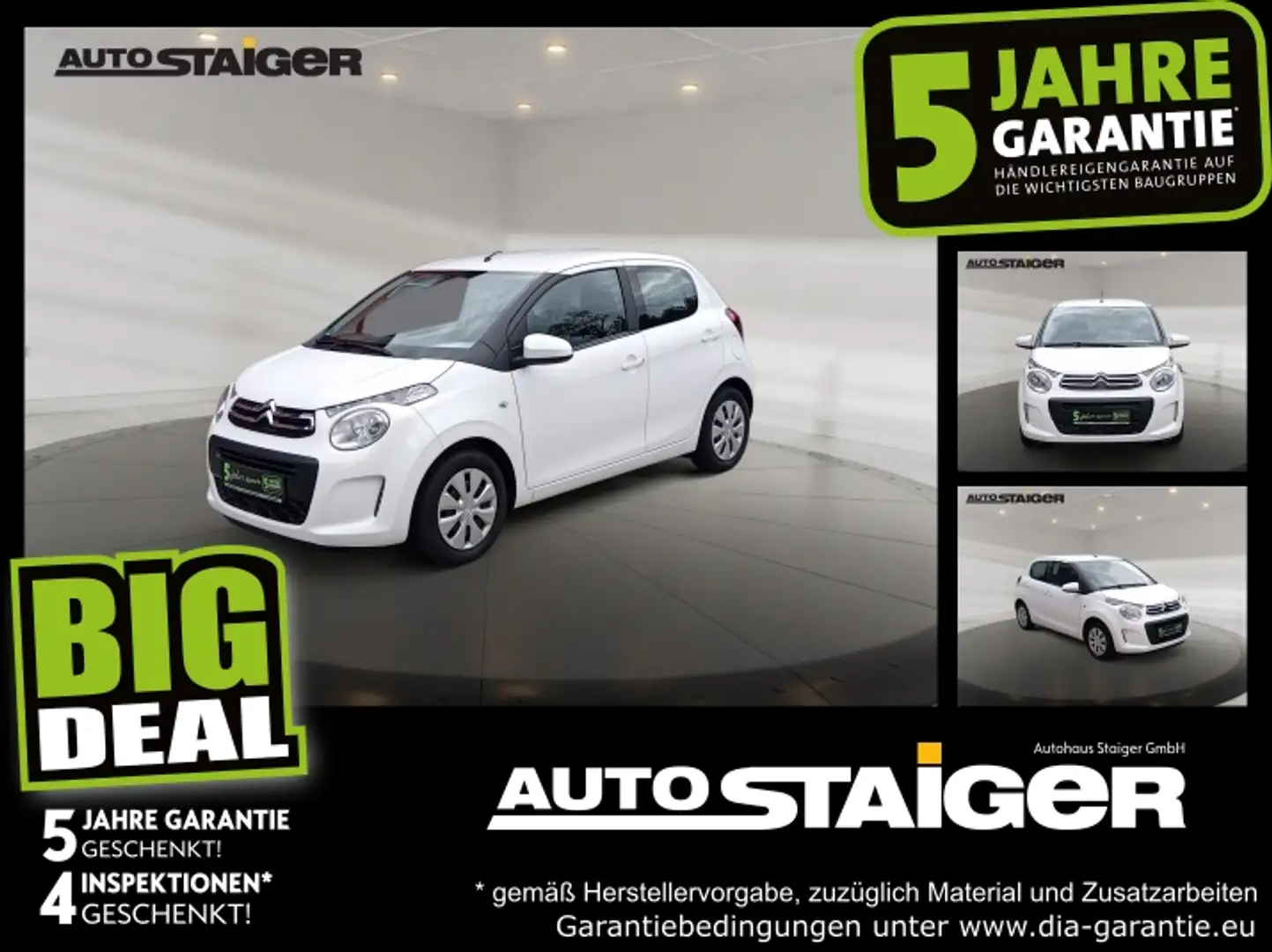 Citroen C1 1.0 VTi Feel SHZ*Klimaanlage*DAB Radio* Weiß - 1
