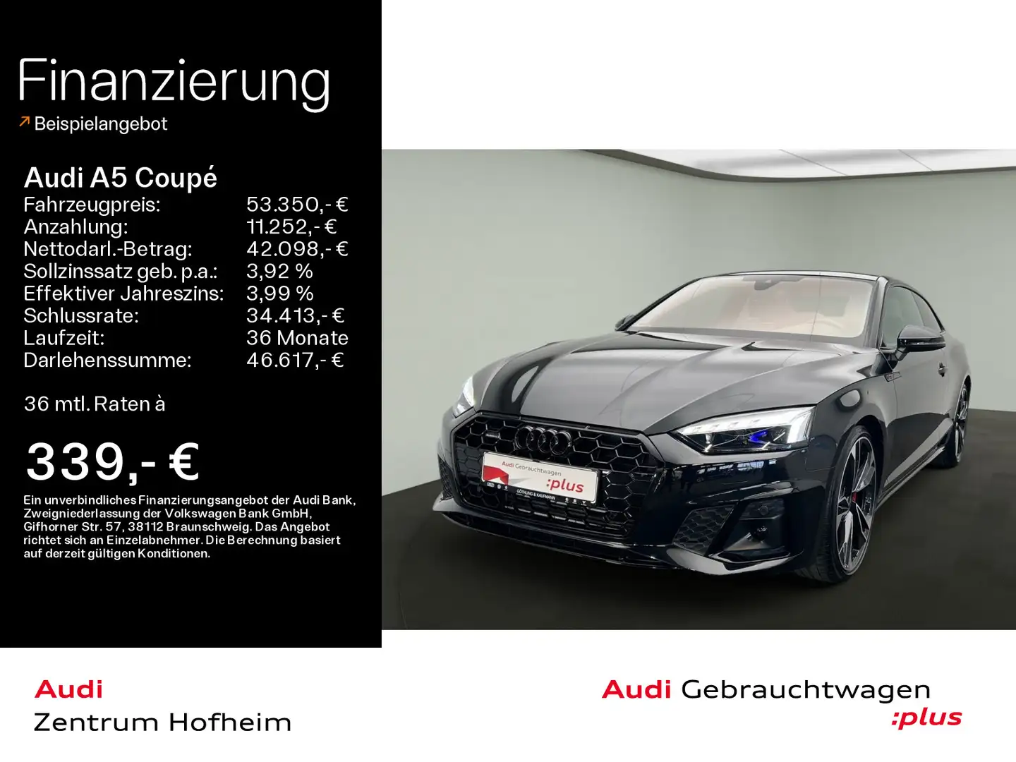 Audi A5 45 TFSI qu S line Black Edition S tro*P Negro - 1