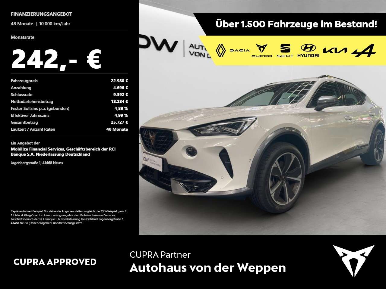 Cupra Formentor — Cupra Formentor 1.5 TSI Kamera, SHZ, Full Link Klima