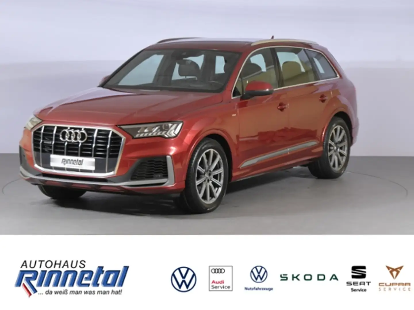 Audi Q7 45 TDI quattro tiptronic S line LUFT+HEAD UP+LEDE Rojo - 1