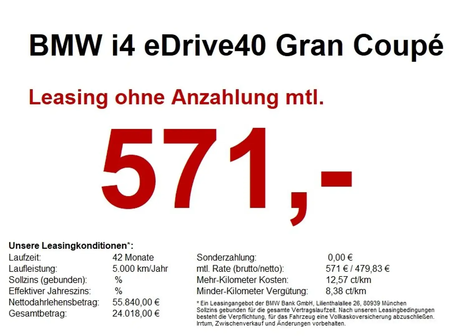 BMW i4 eDrive40 Gran Coupé M Sport LiveCock.LED.GSD. Rot - 1