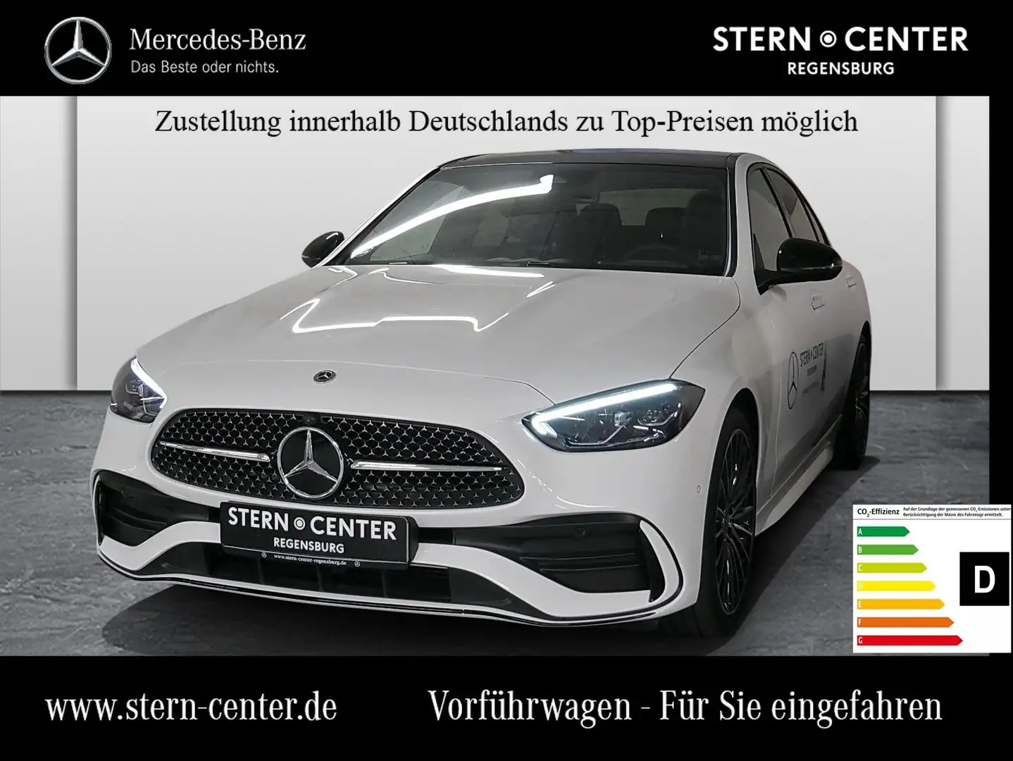Mercedes-Benz C 220 d LED MBUX AMG SHD AHK 360 Night Cam Totw Alb - 1