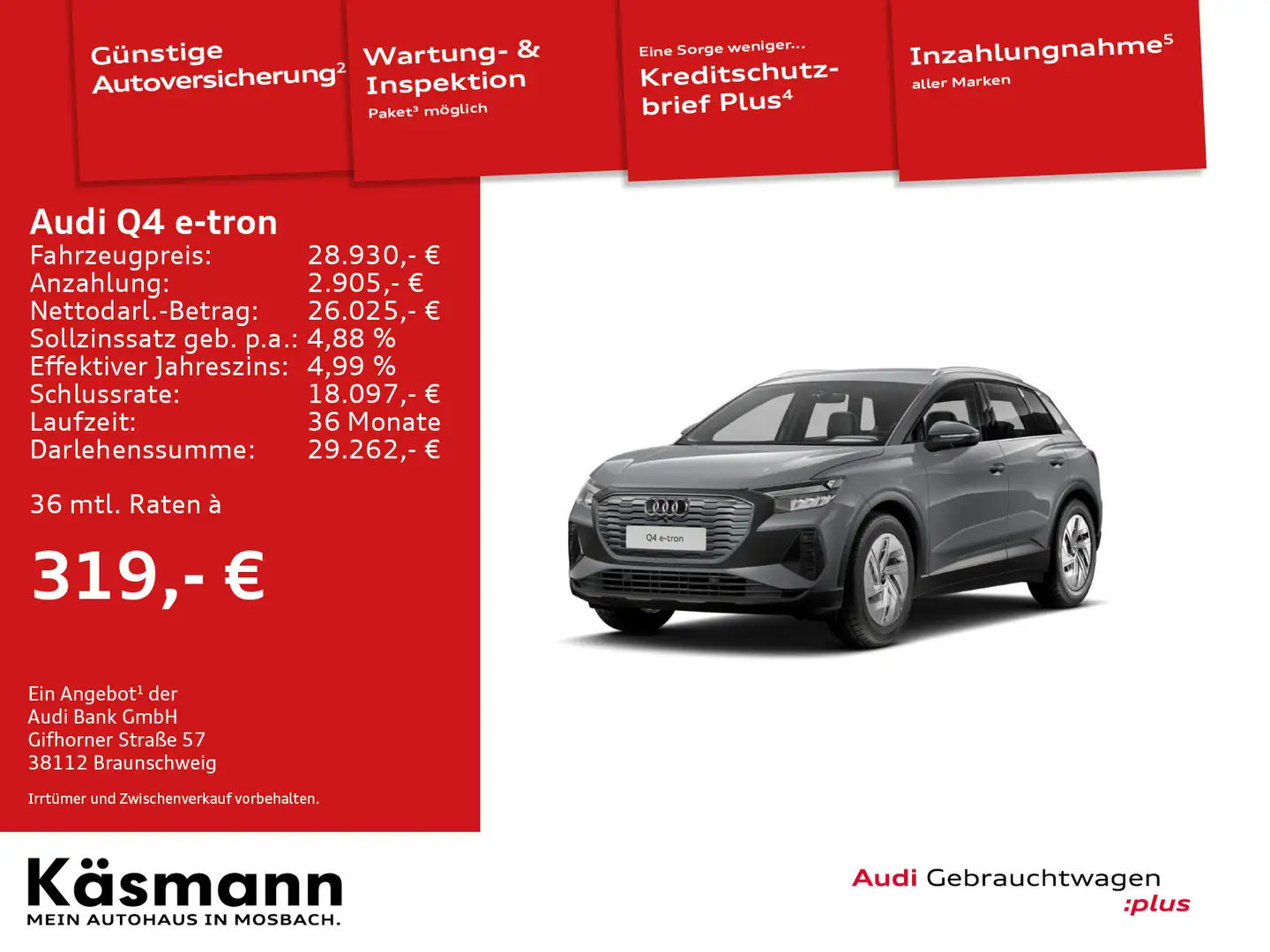 Audi Q4 e-tron 35 SMARTPINTER LED DAB MFL PDC Grau - 1