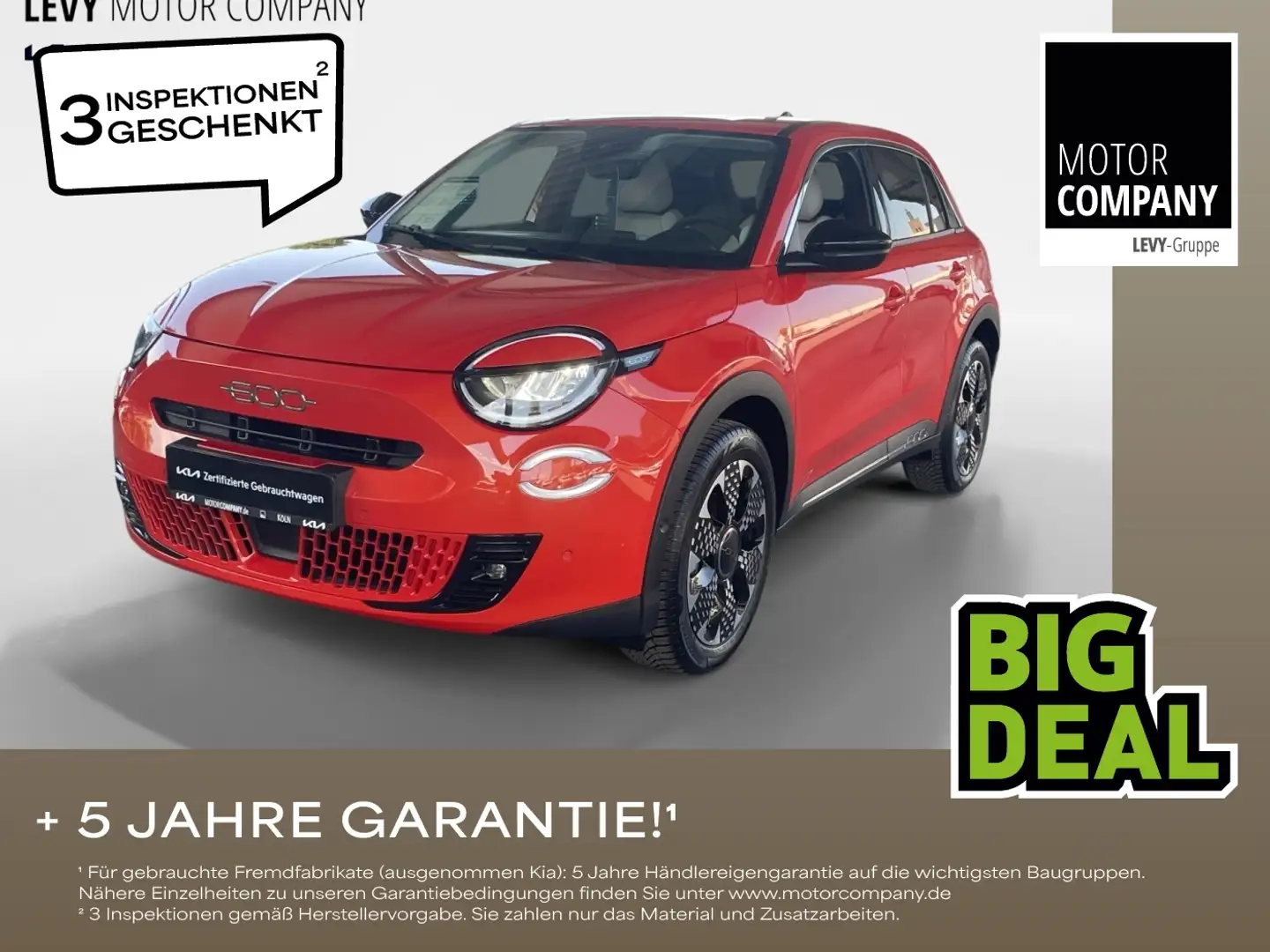 Fiat 600 e La Prima +Navi+360+Massage+SHZ+Garantie+ Orange - 1
