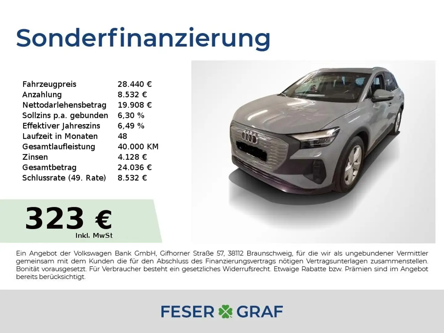 Audi Q4 e-tron 40 Navi,Kamera,SONOS,HUD,LED Grau - 1