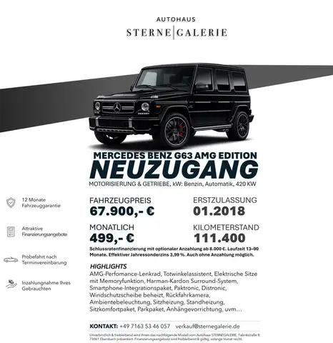 Mercedes-Benz G 63 AMG EDITION/DISTRO/MEMORY/HARMAN Sportp.