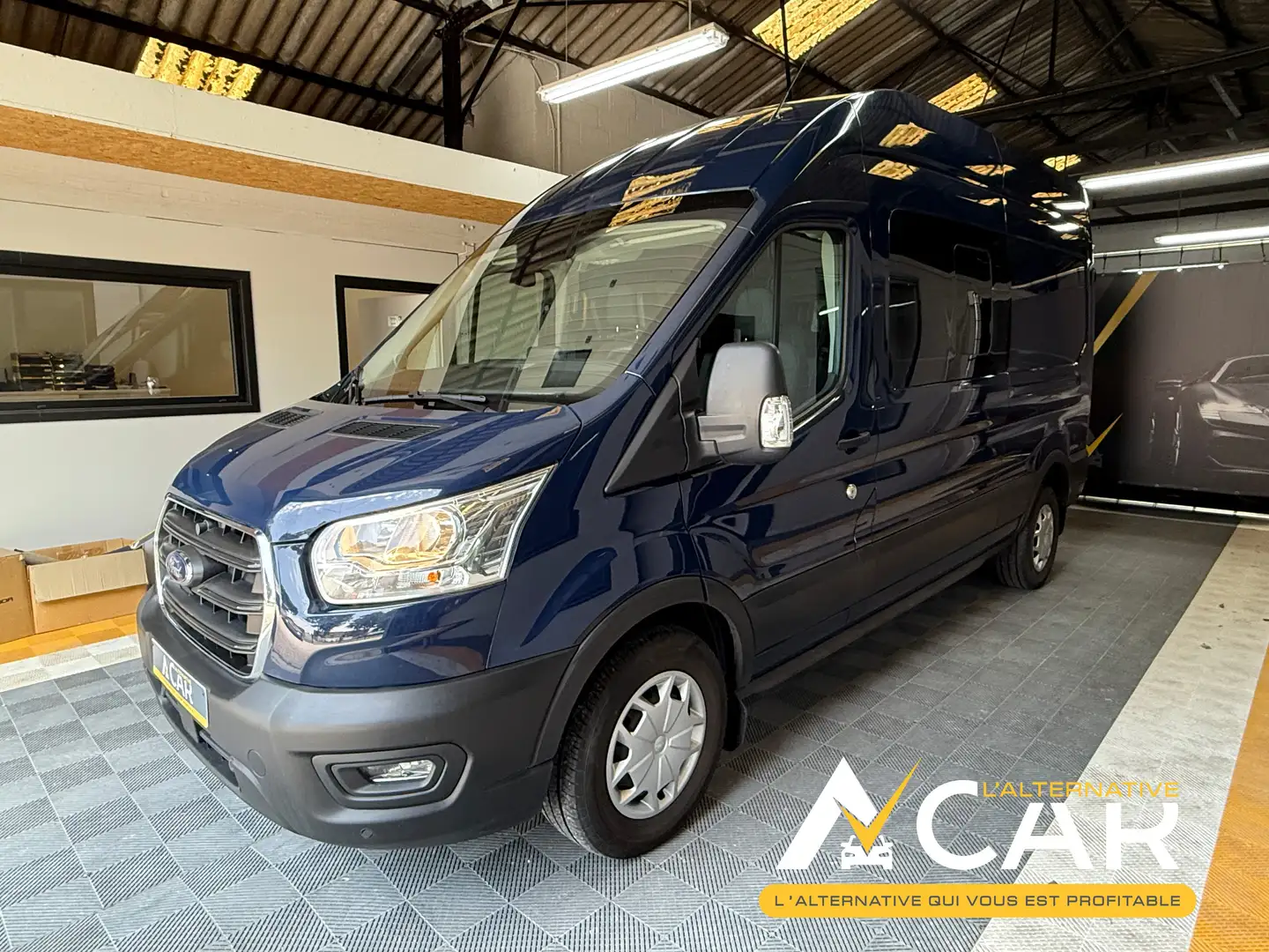 Ford Transit 2.0 TDCi L3 2T TREND double cabine - GARANTIE FORD Bleu - 1