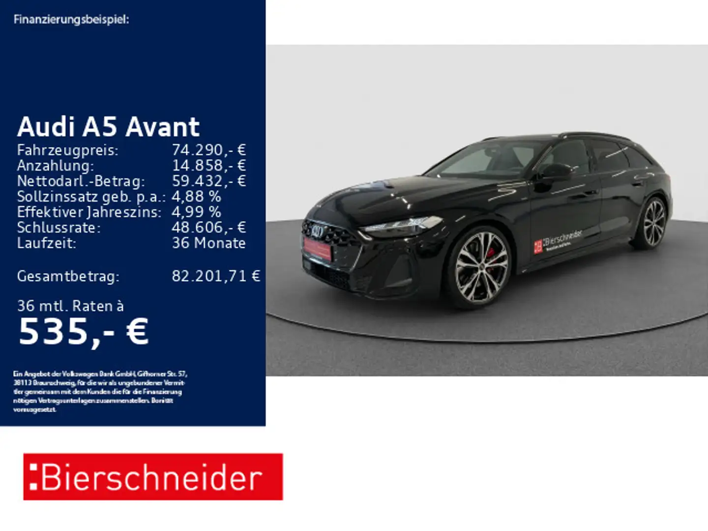 Audi A5 eHybrid qu 20 AHK PANO TECH-PRO B&O Schwarz - 1