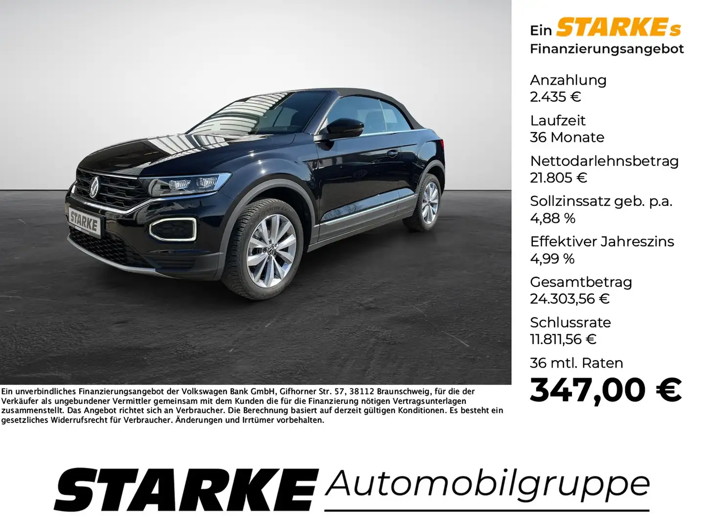 Volkswagen T-Roc Cabriolet 1.5 TSI DSG Style Fekete - 1