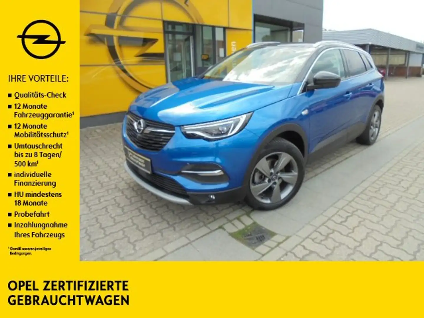 Opel Grandland X 1.2 AT Ultimate Navi/Kamera/SmartKey/Allwetter Blau - 1