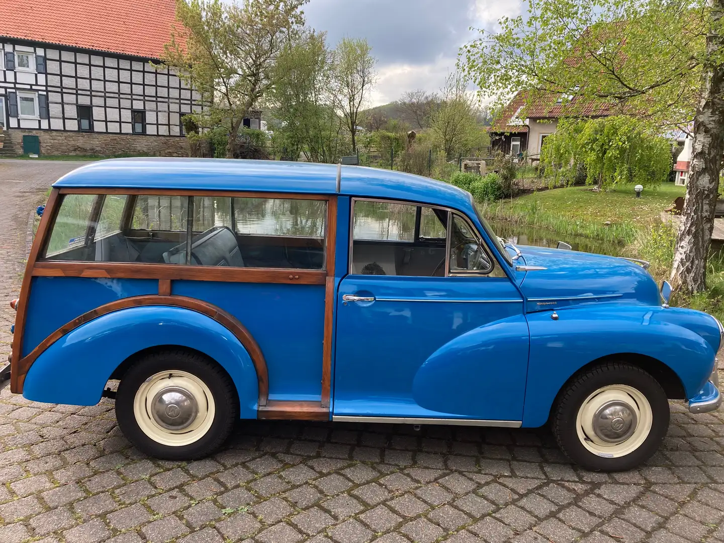 Oldtimer Morris Minor Traveller Bleu - 2