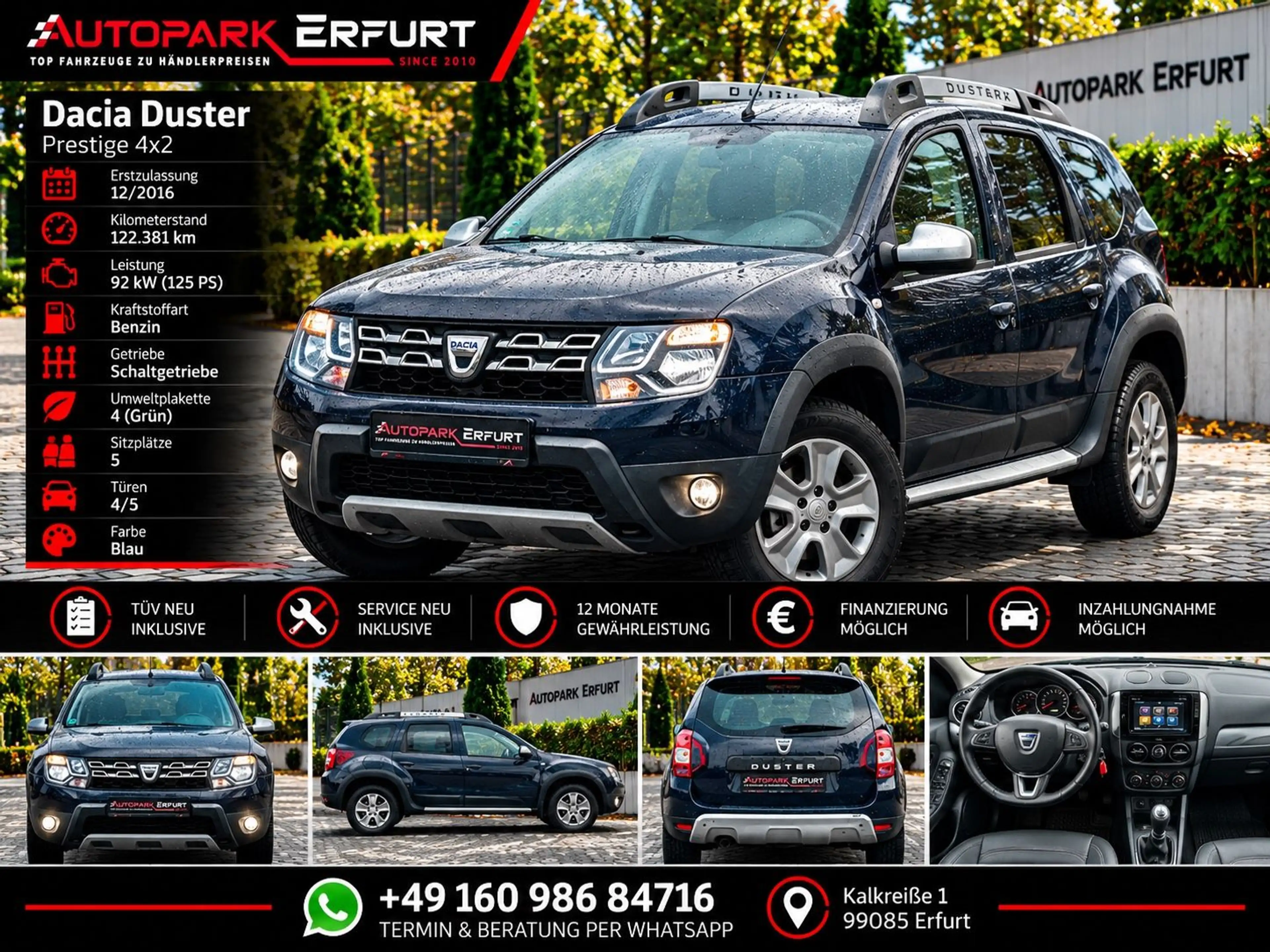 Dacia Duster Prestige*Klima*Temp*Leder*Navi*KamAHK*PDC