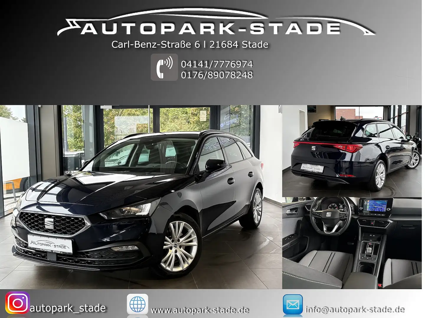 SEAT Leon 2.0 TDI Style LED DSG Carplay Navi GARANTIE Blau - 1