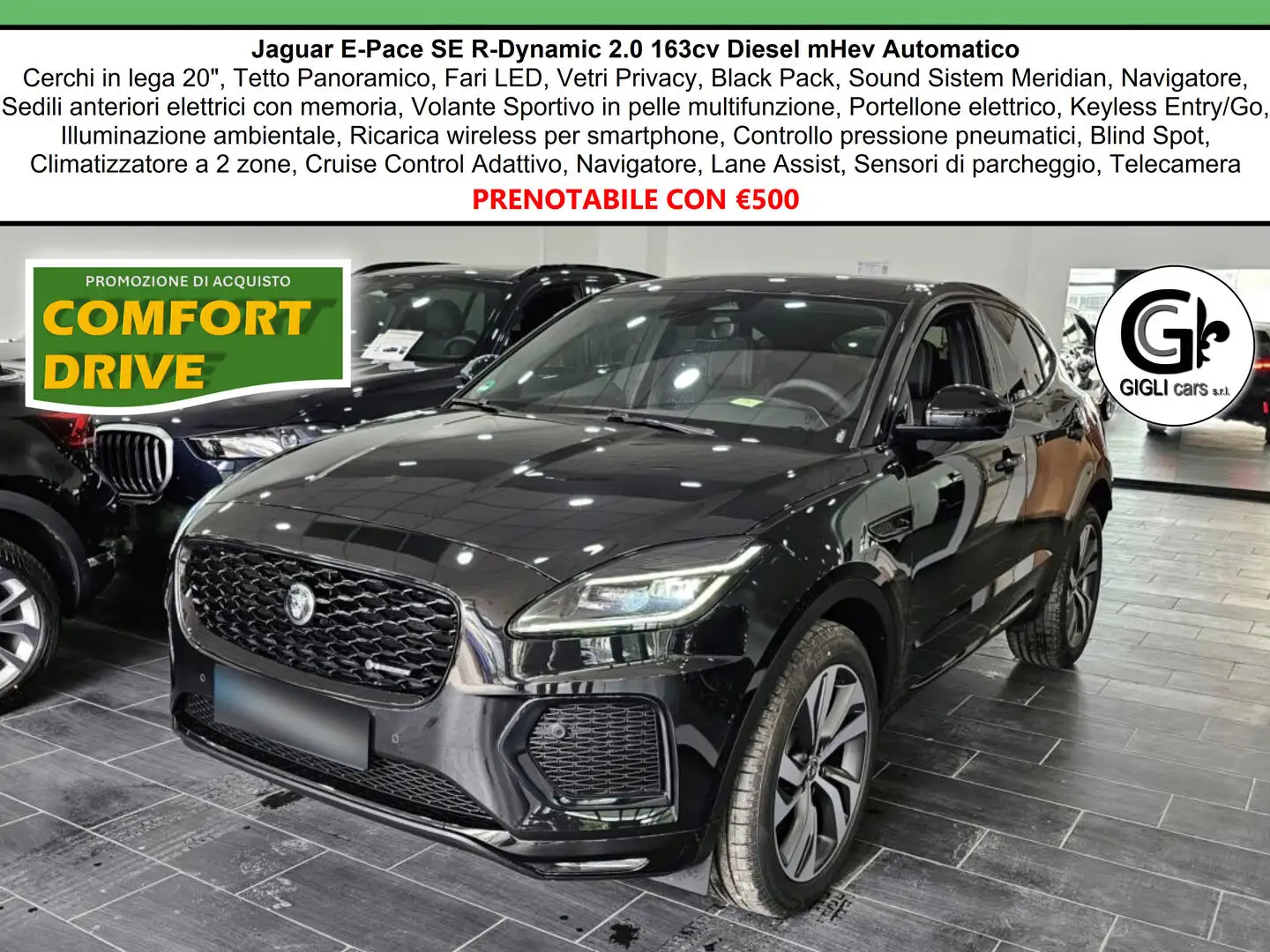 Jaguar E-Pace R-Dynamic Tetto Navi C20 Cmaera Meridian RDynamic Noir - 1