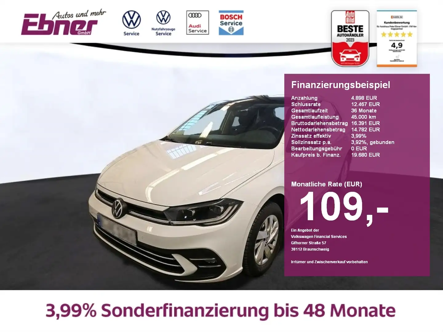 Volkswagen Polo BLACK STYLE IQ.DRIVE TSI ACC+MATRIX+NAVI-APP+SITZH Schwarz - 1