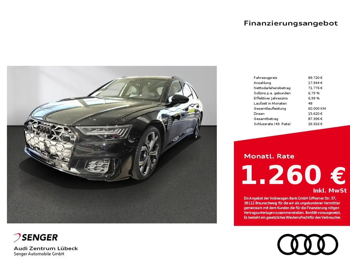 Audi A6 Avant S line 40 TDI quattro Panorama Matrix Schwarz - 1