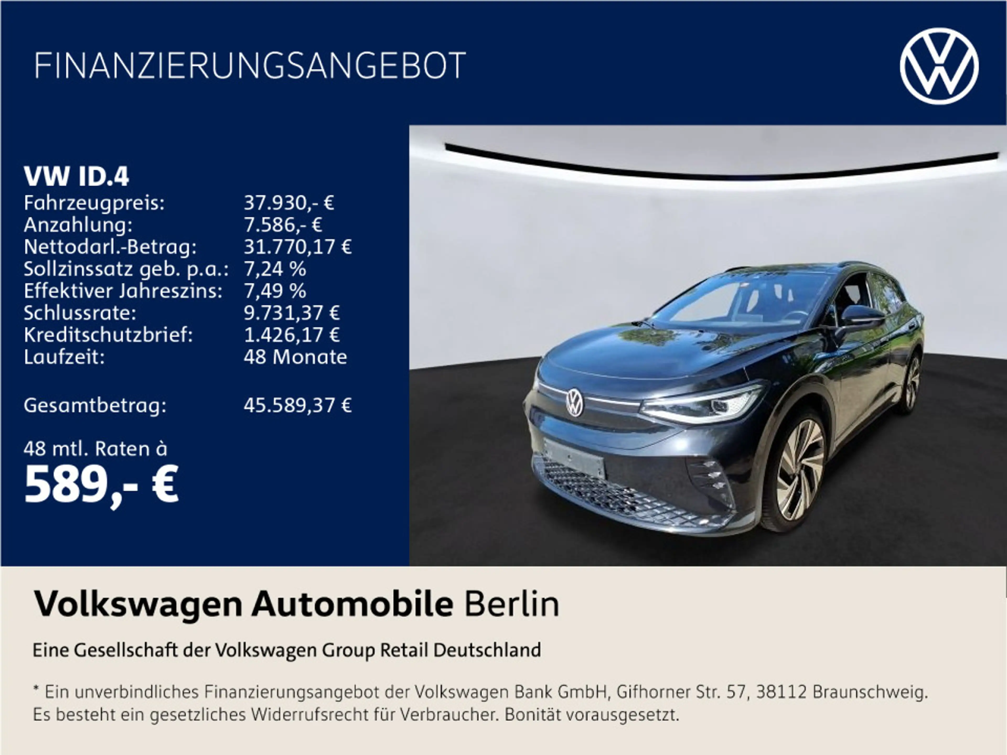 Volkswagen ID.4 GTX mit Infotainment-Paket 4Motion