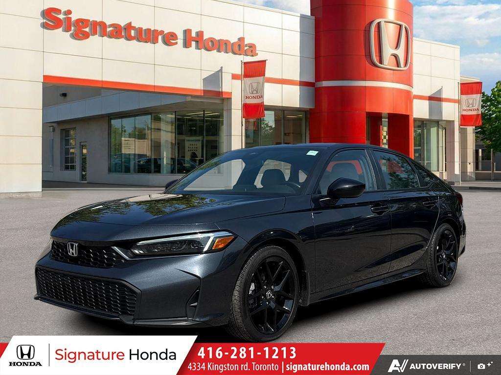 Gray 2025 Honda Civic Hybrid Sedan Front-Wheel Drive Continuously Variable Transmission