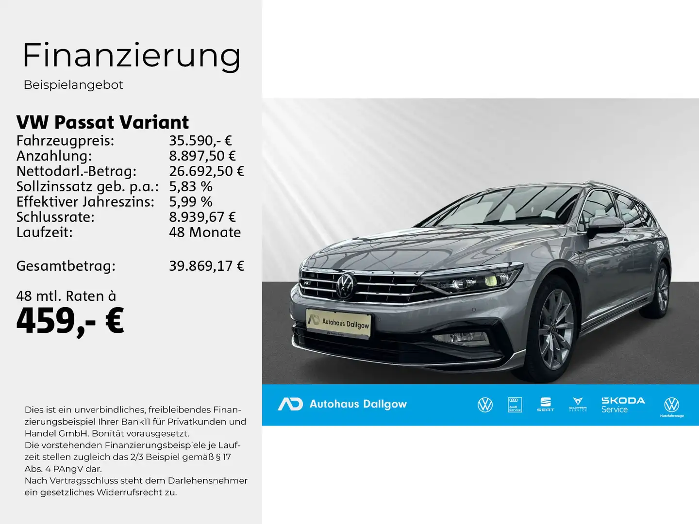 Volkswagen Passat Variant Elegance R-Line Sportpaket / Navi Silber - 2
