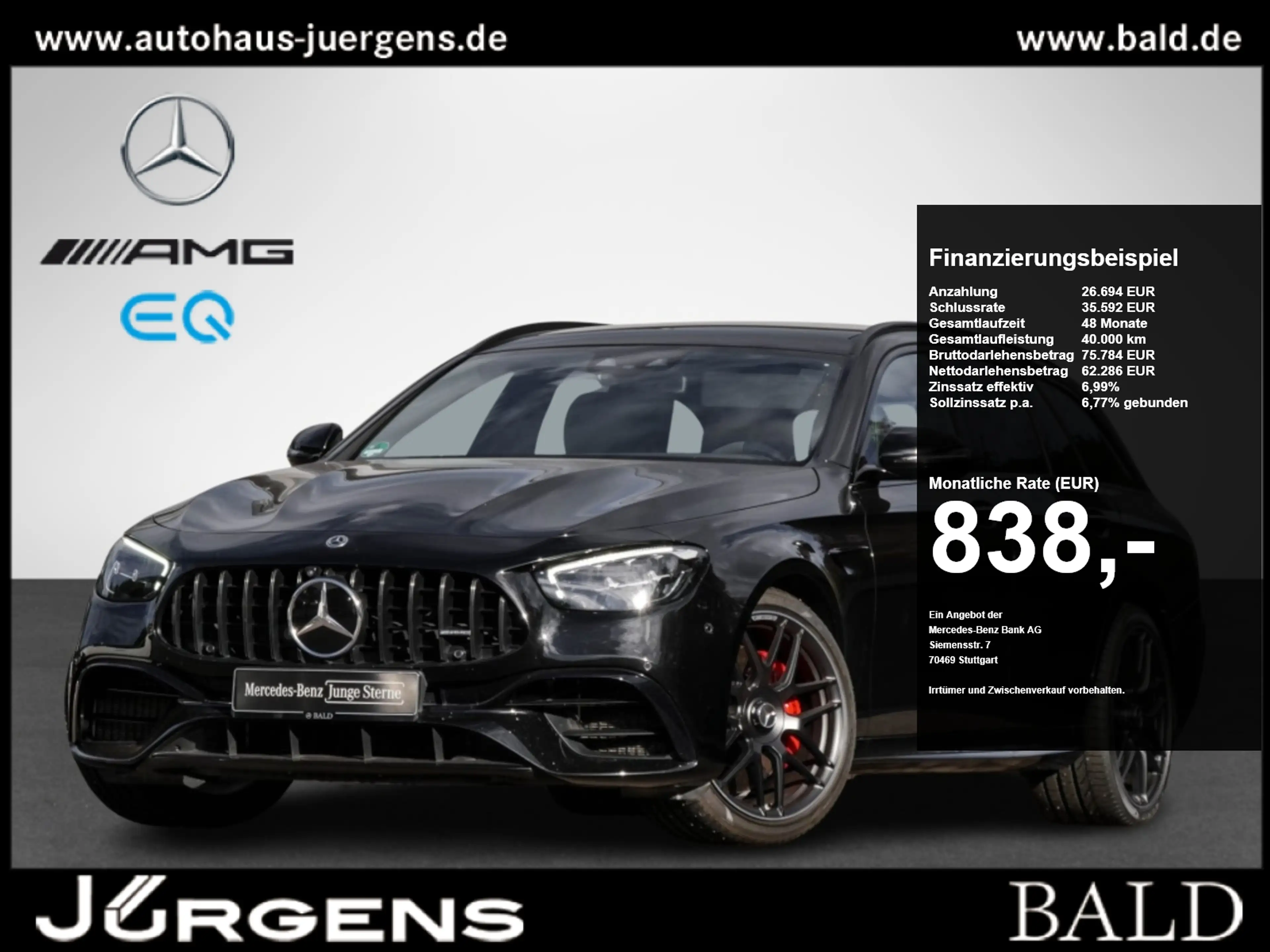 Mercedes-Benz E 63 AMG S 4M+ T Pano/AHK/Sitzkl/360/Night/Burm