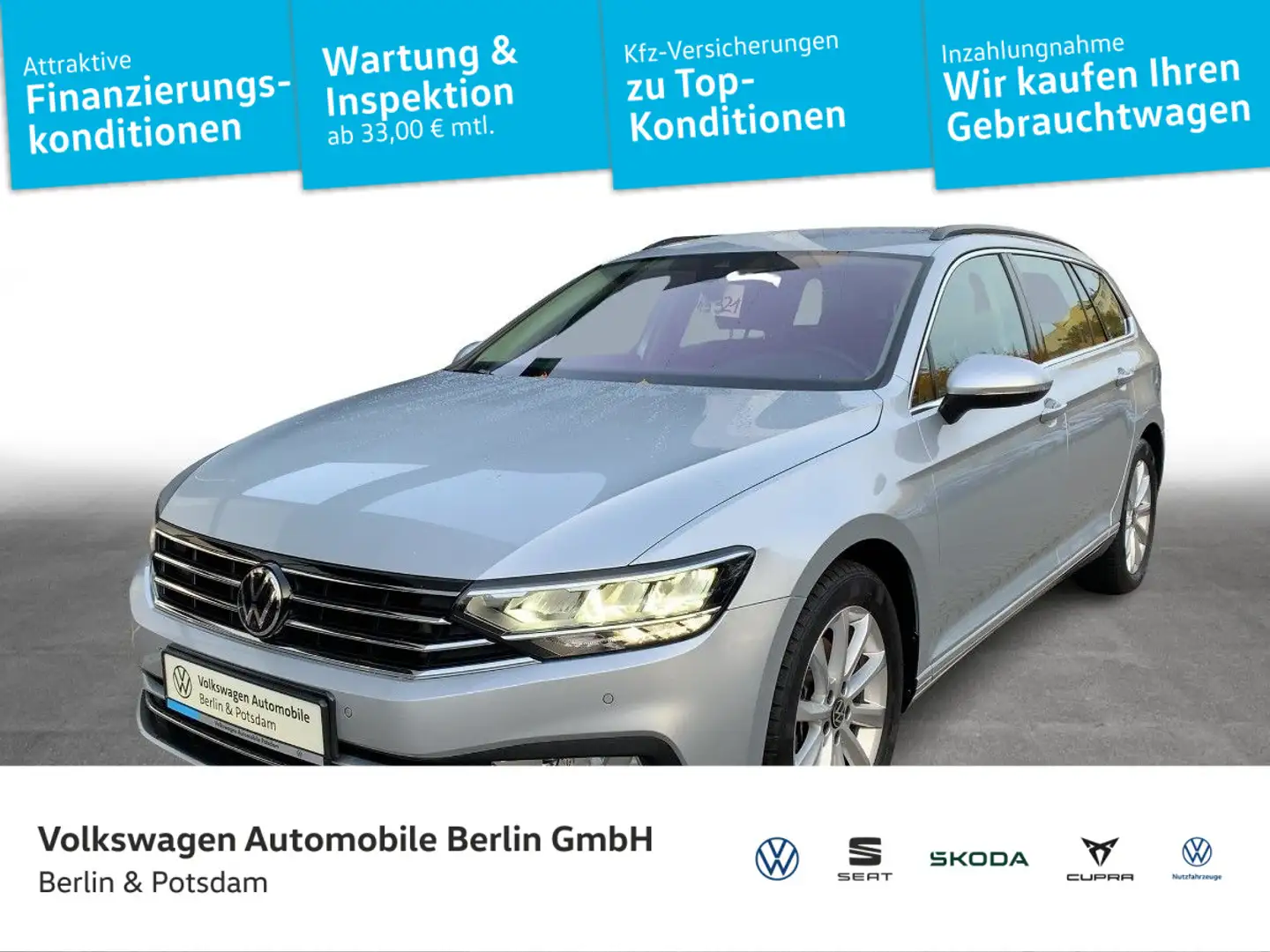 Volkswagen Passat Variant 2.0 TDI Business DSG ACC LED Navi Silber - 1