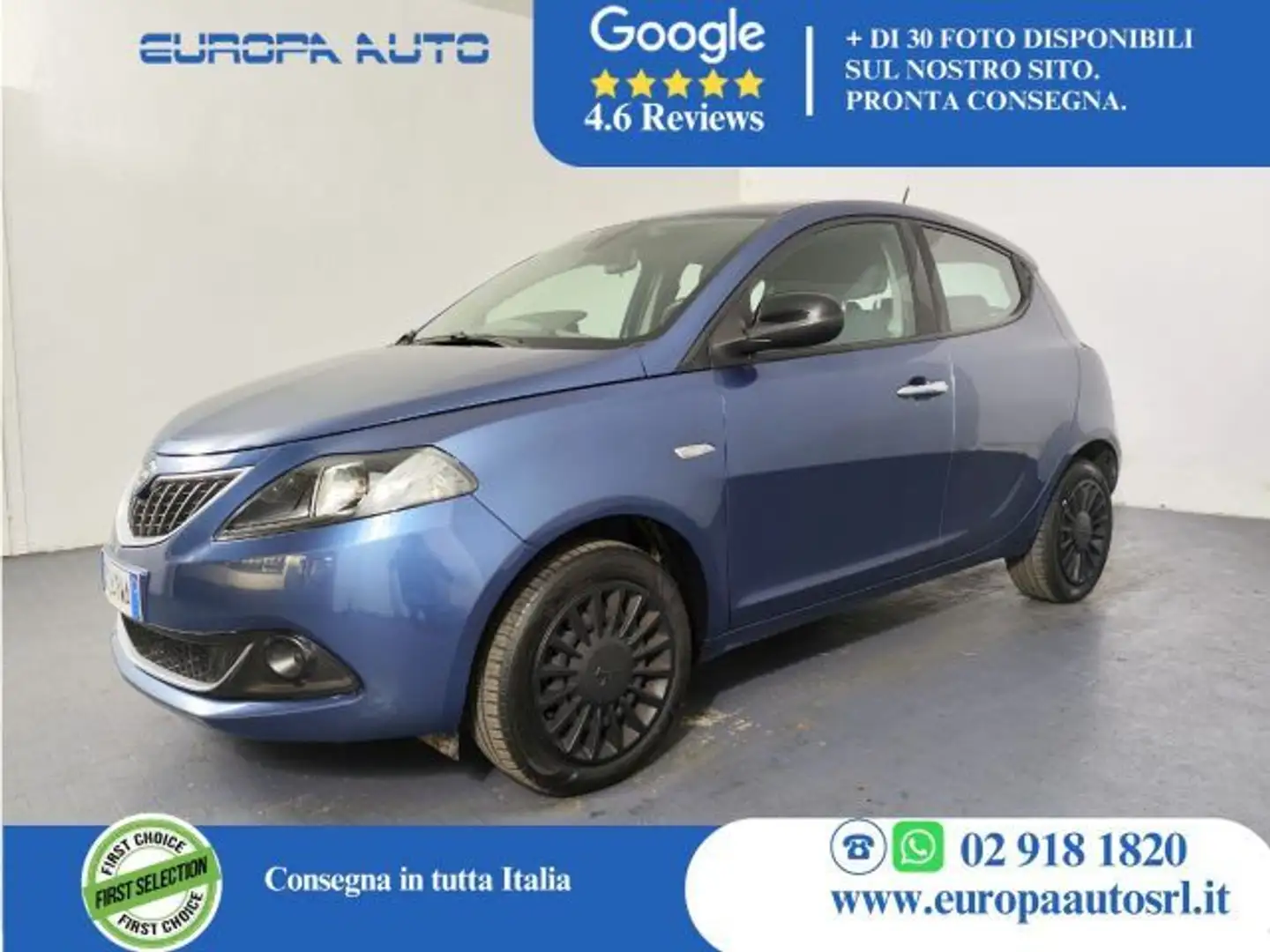Lancia Ypsilon 1.0 FireFly 5 porte S&S Hybrid Ecochic Silver Blu/Azzurro - 1