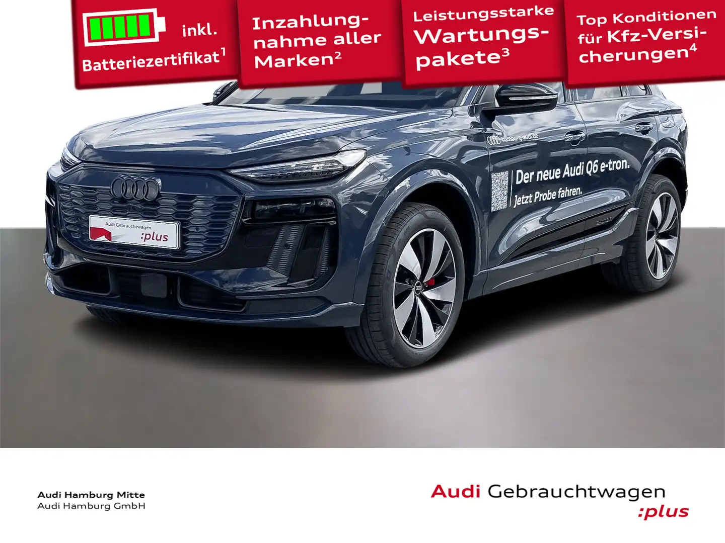 Audi Sonstige Q6 e-tron quattro 285 kW S line Matrix Panorama Blau - 1