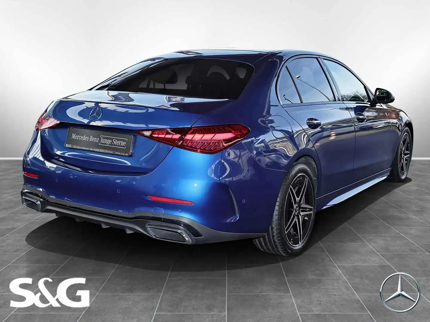 Mercedes-Benz C 200 AMG DISTRONIC+MEMORY+360°+HIFI+KEYLESS+18" Blau - 2