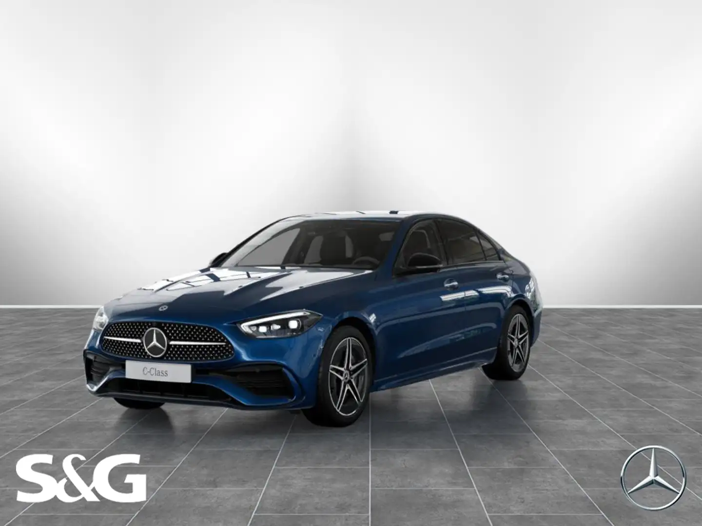 Mercedes-Benz C 200 AMG DISTRONIC+MEMORY+360°+HIFI+KEYLESS+18" Blau - 1