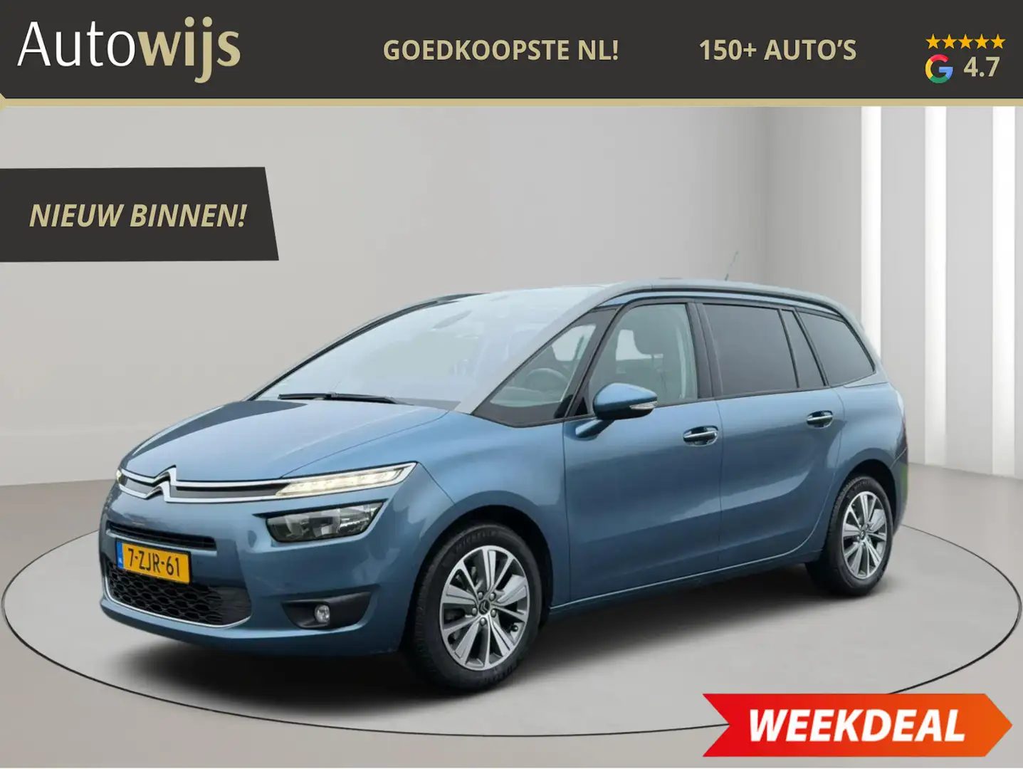 Citroen Grand C4 Picasso 1.6 e-THP Intensive|7-PERSOONS|CAMERA|PANO|NL AUTO Bleu - 1