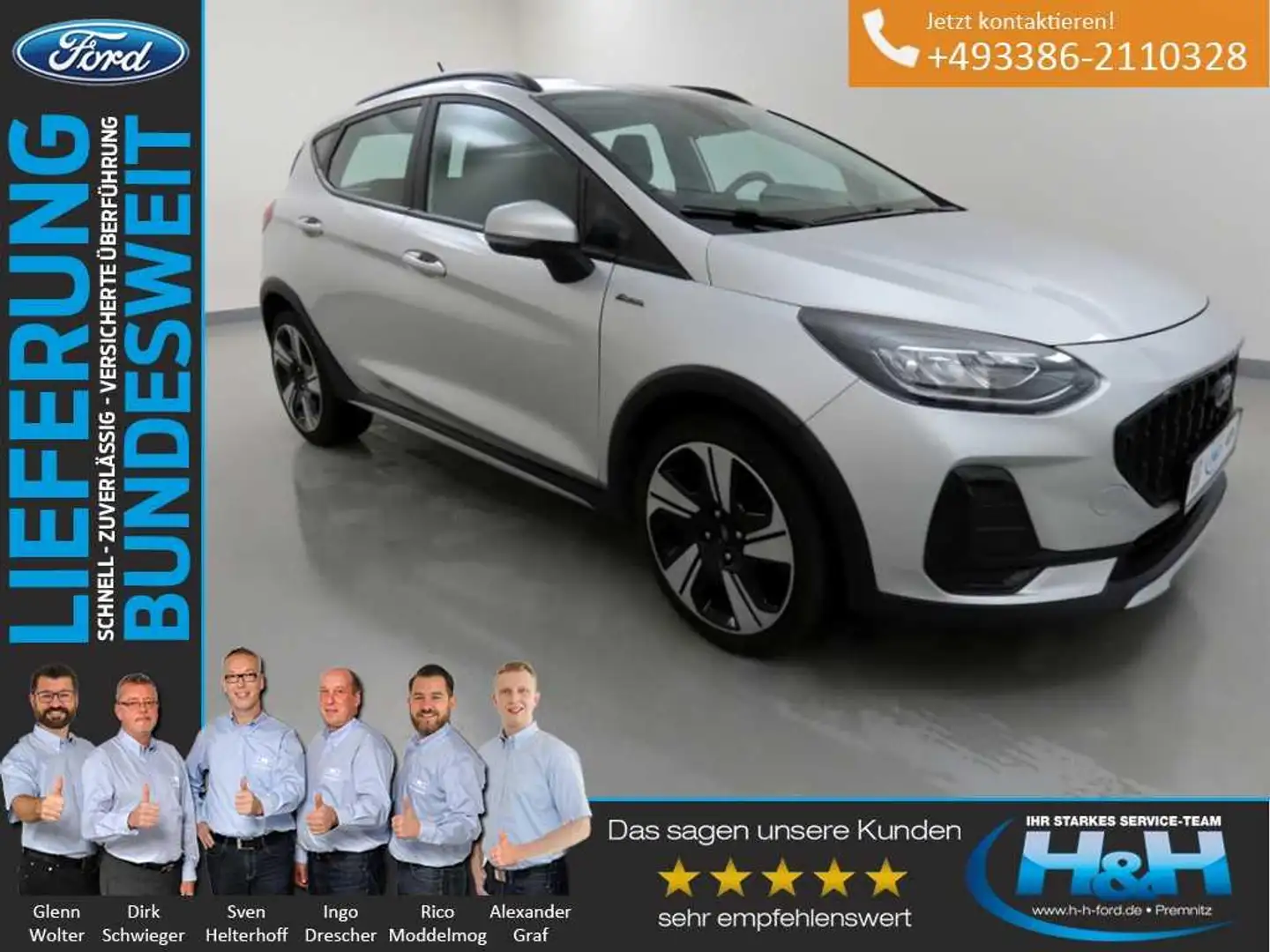 Ford Fiesta 1.0 M-Hybrid Aut. Active LED+AHK Silber - 1