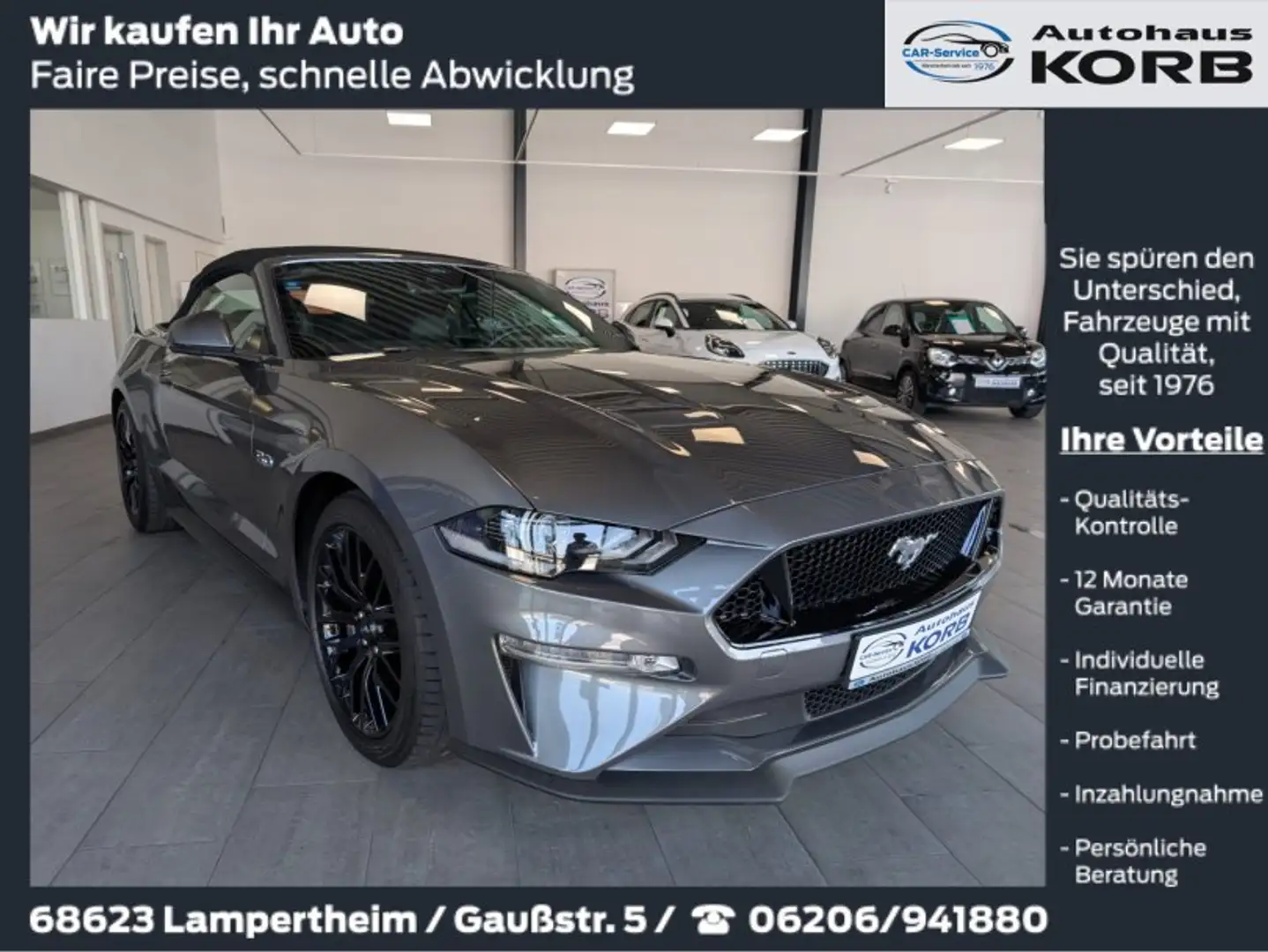 Ford Mustang Convertible 5.0 Ti-VCT V8 Aut., Deutsches Modell Gri - 1