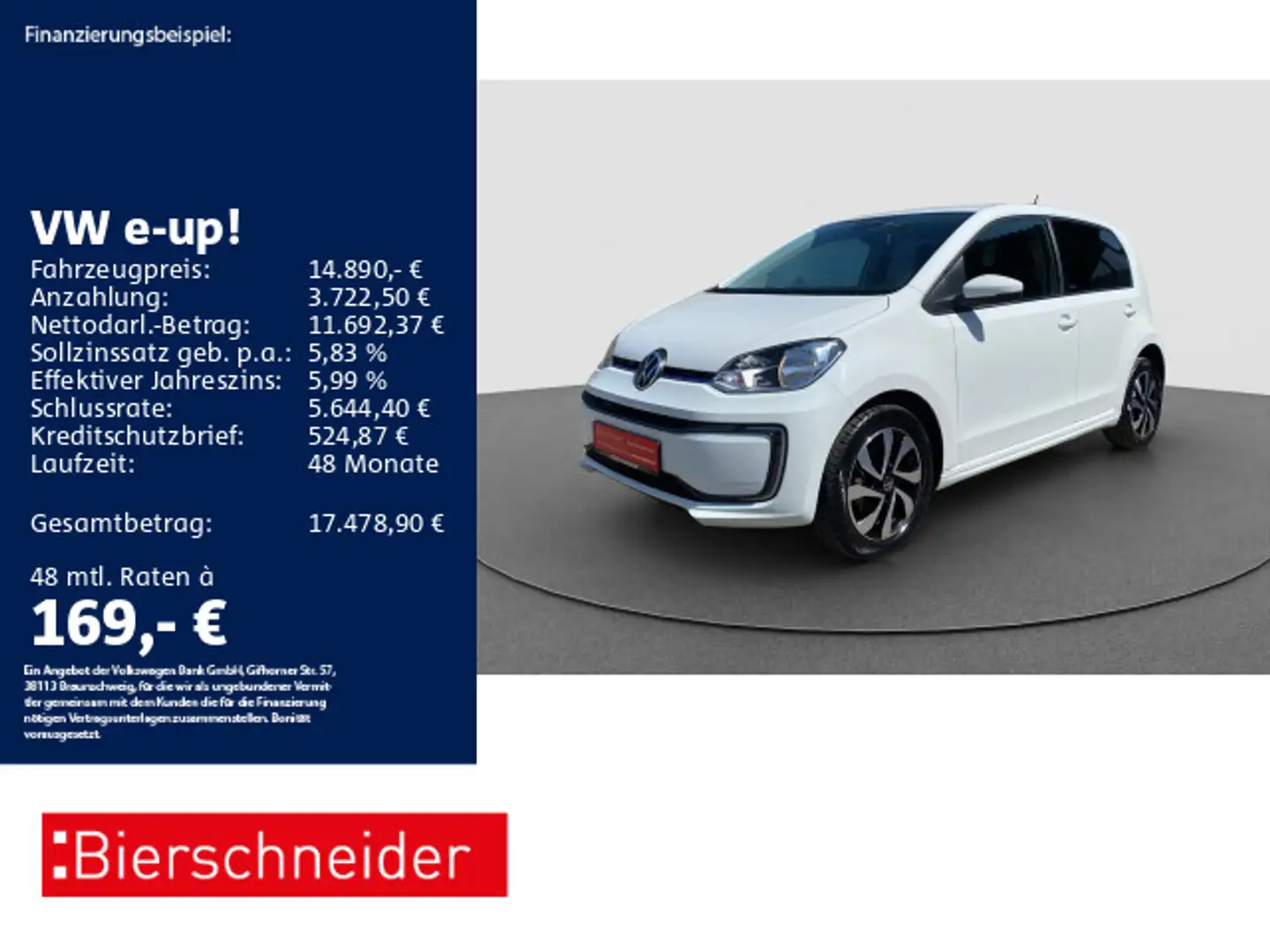 Volkswagen e-up! Active CCS ALU SHZ CAM GRA Weiß - 1